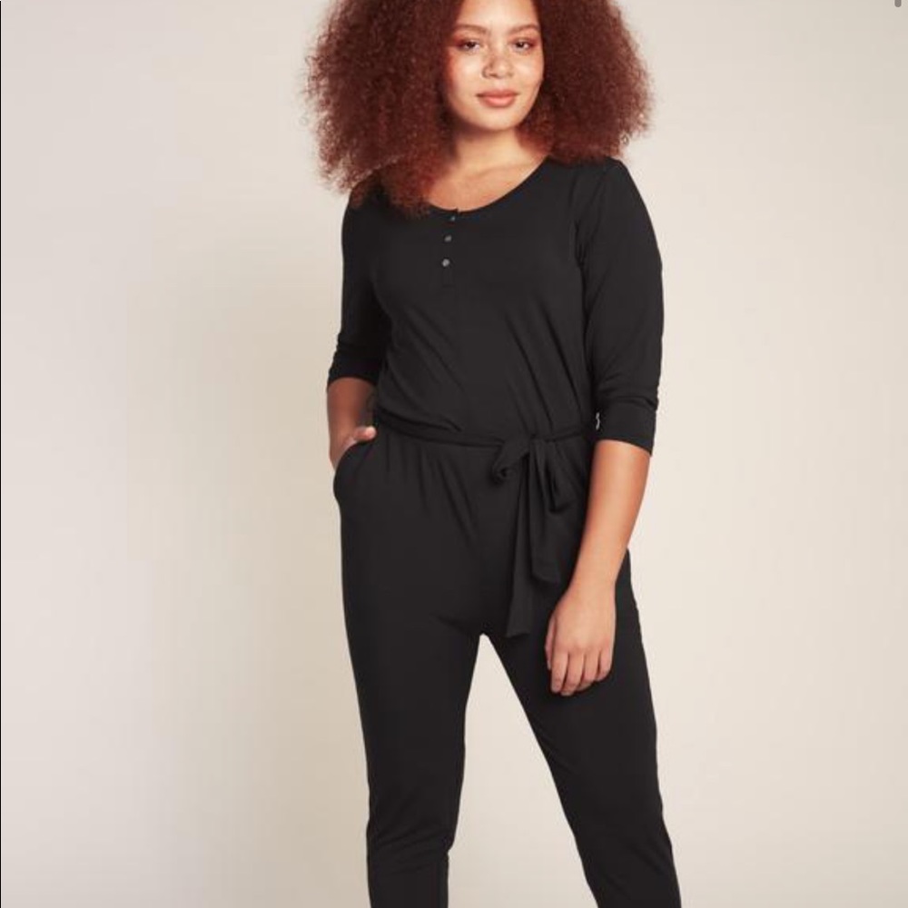 Knix Modal Henley Romper in Black, BNWT, Size S